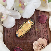 Vriksham Silk Thread Kundan Saree Pin-Purple-H1005